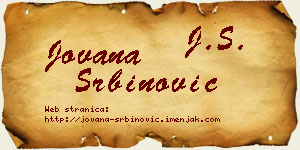 Jovana Srbinović vizit kartica